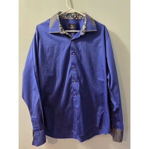 Di Nero Milano Blue Men Shirt XXL Long Sleeves Pre-Owned